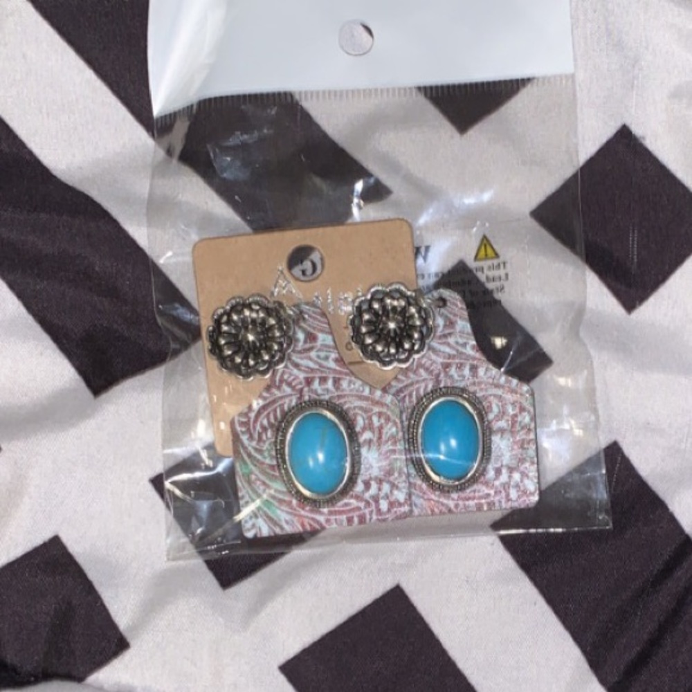 Wooden Cow Tag Earrings